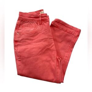 NWT Charlie B Capri Jeans 0 Coral Pink Flamingo 293 Cropped Stretch Twill